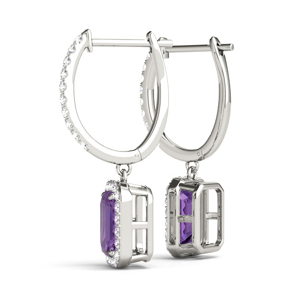 Emerald Halo Dangle Earrings - Image 5