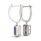 Emerald Halo Dangle Earrings - Image 5