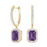 Emerald Halo Dangle Earrings - Image 13