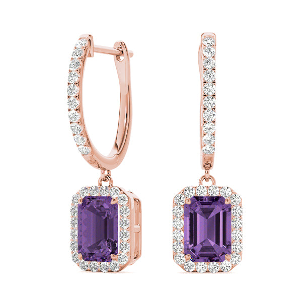 Emerald Halo Dangle Earrings - Image 14