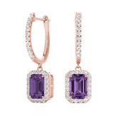 Emerald Halo Dangle Earrings - Image 14