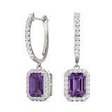 Emerald Halo Dangle Earrings - Image 6