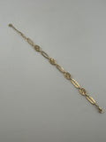 18K Solid Gold Openwork Infinity Link Station Bracelet