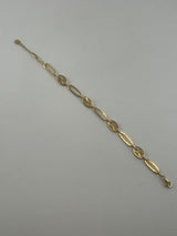 18K Solid Gold Openwork Infinity Link Station Bracelet - Image 1