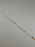 18K Solid Gold Wavy Charm Anklet