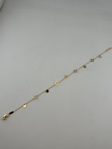 18K Solid Gold Dainty Charm Anklet - Image 2