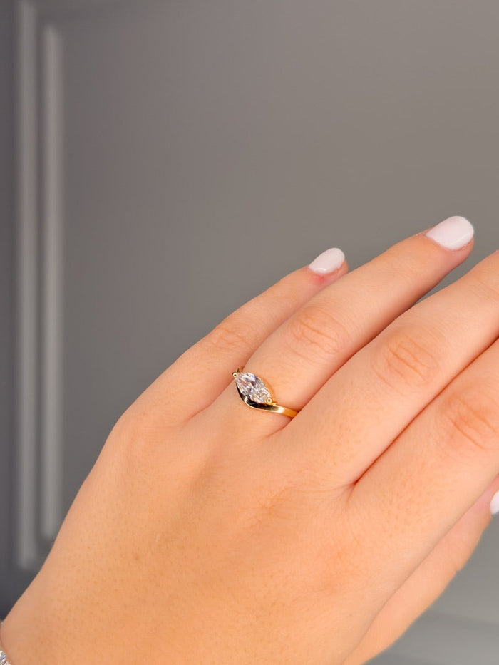 1 carat marquise east west lab diamond ring