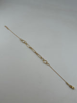 18K Solid Gold Paperclip Link Anklet - Image 1