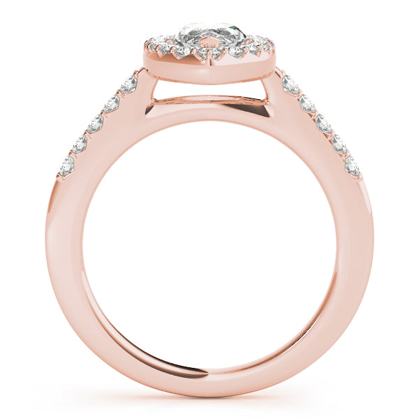 Marquise Halo Pave Engagement Ring 2 ct center stone