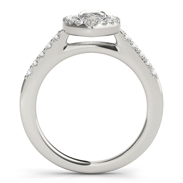 Marquise Halo Pave Engagement Ring 1 ct center stone