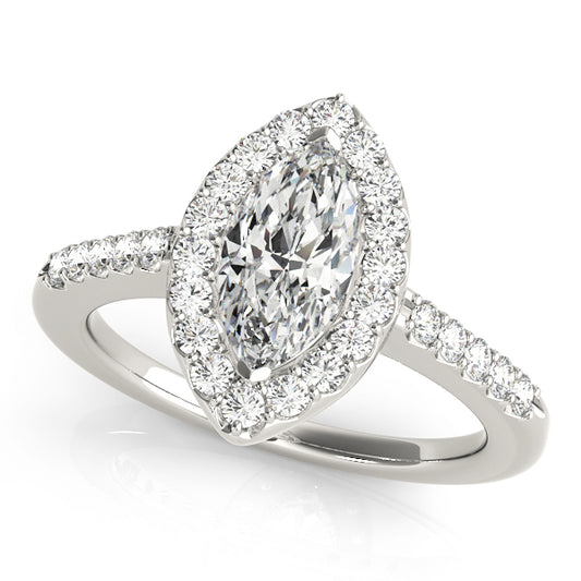 Marquise Diamond Halo Engagement Ring