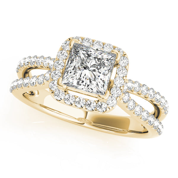 Split Shank Halo Diamond Ring 2 ct