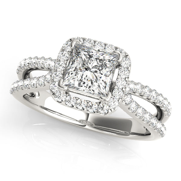 Split Shank Halo Diamond Ring 2 ct