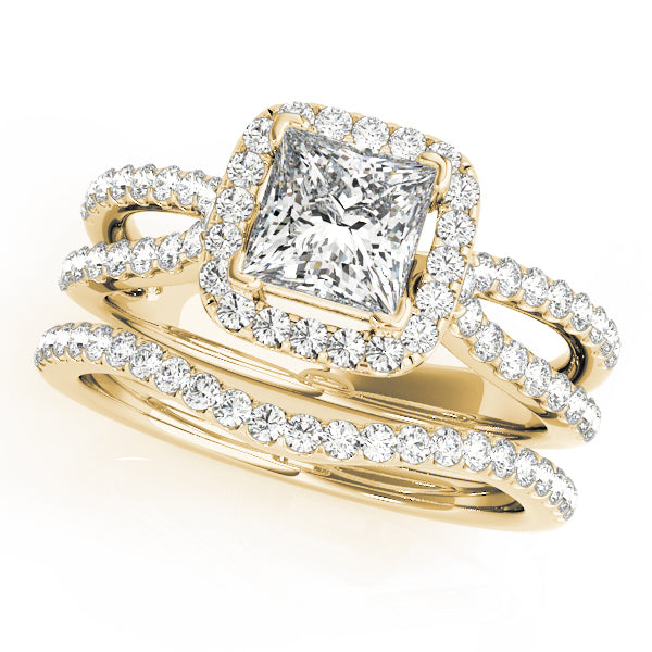 Split Shank Halo Diamond Ring 2 ct