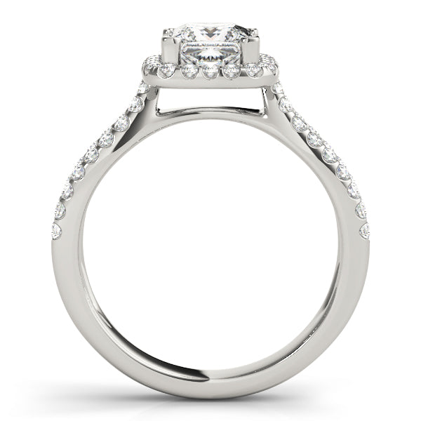 Split Shank Halo Diamond Ring 2 ct