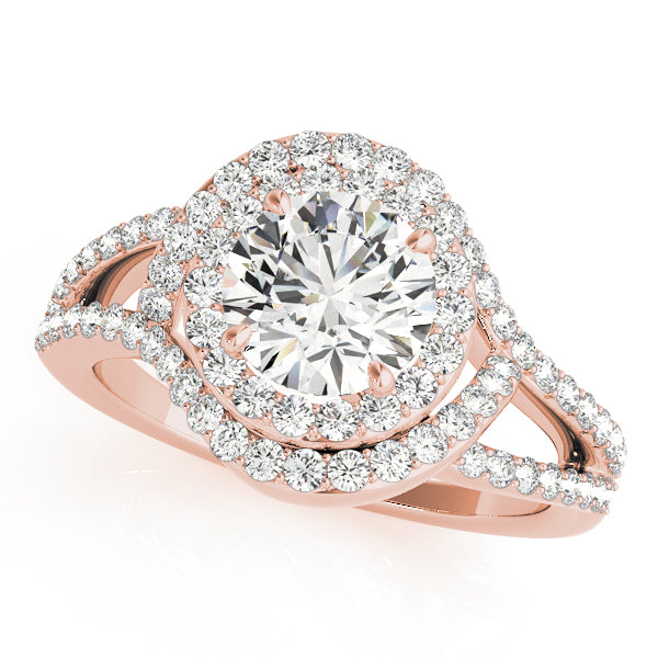 Double Halo Split Shank Diamond Ring 1 1/2 ct