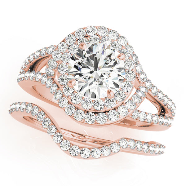 Double Halo Split Shank Diamond Ring 1 1/2 ct