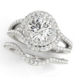 Double Halo Split Shank Diamond Ring 1 ct - Image 4
