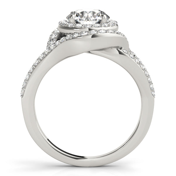 Double Halo Split Shank Diamond Ring 1 ct