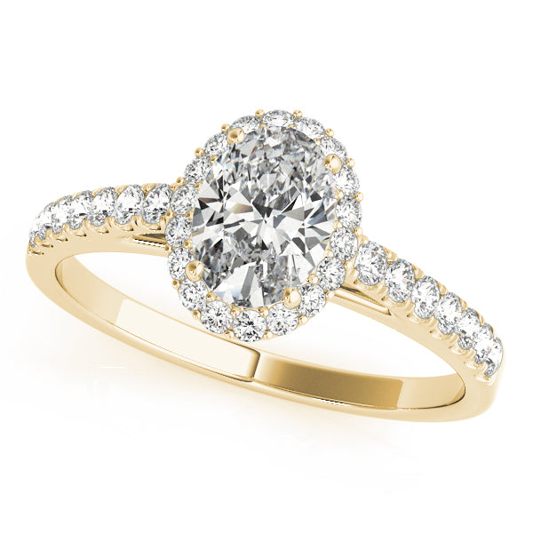 Oval Halo Pave Engagement Ring 1 ct center stone