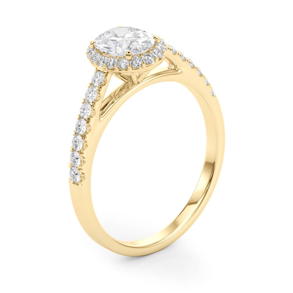 Oval Halo Pave Engagement Ring 3 ct center stone