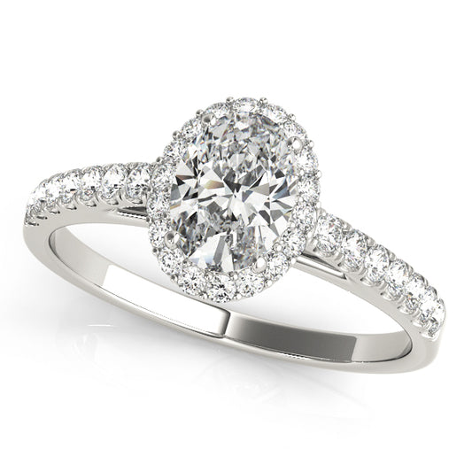 Oval Diamond Halo Engagement Ring