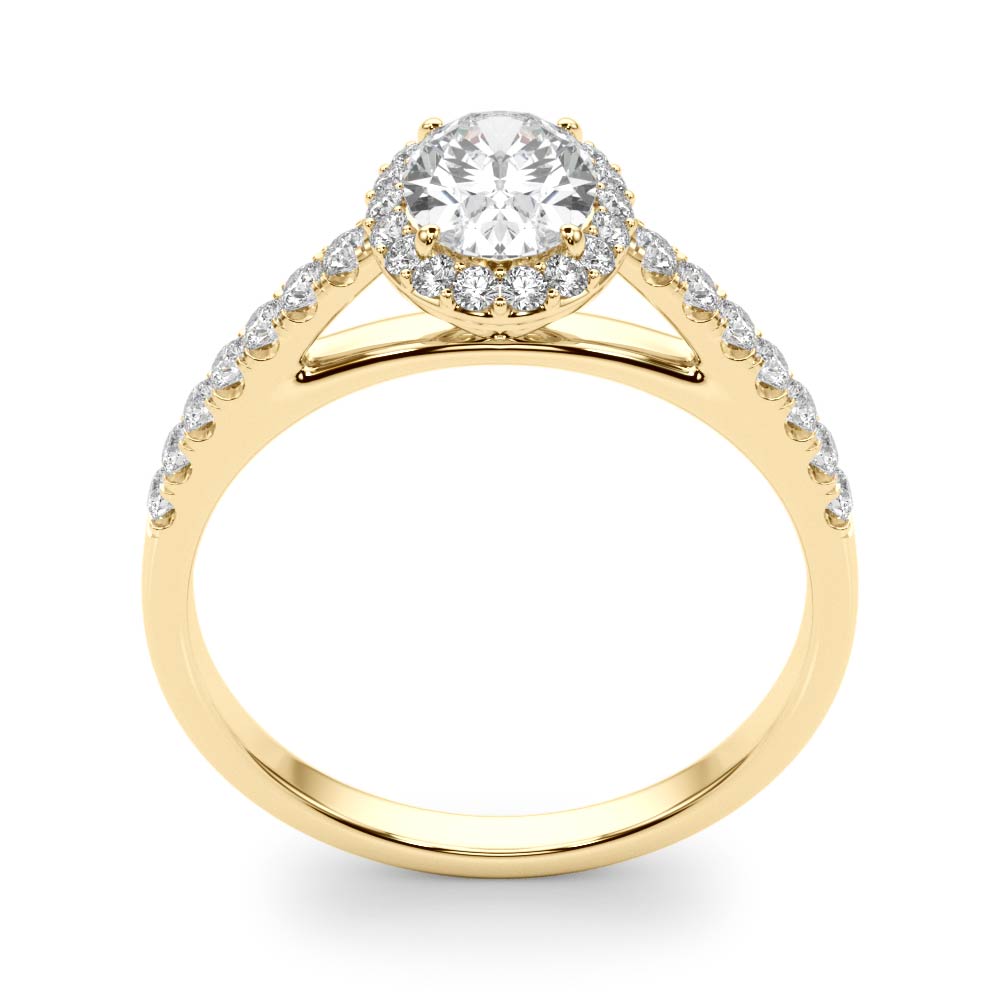 Oval Halo Pave Engagement Ring 1 ct center stone