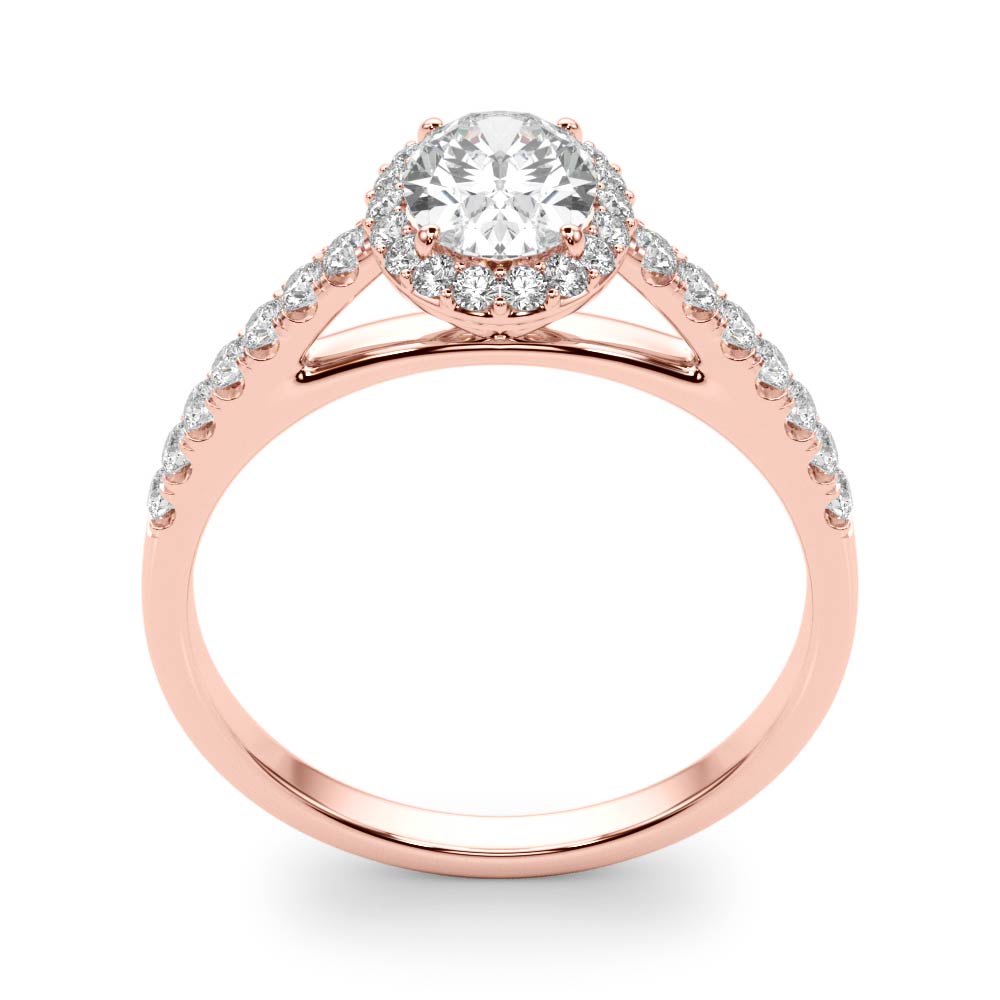 Oval Halo Pave Engagement Ring 1 ct center stone