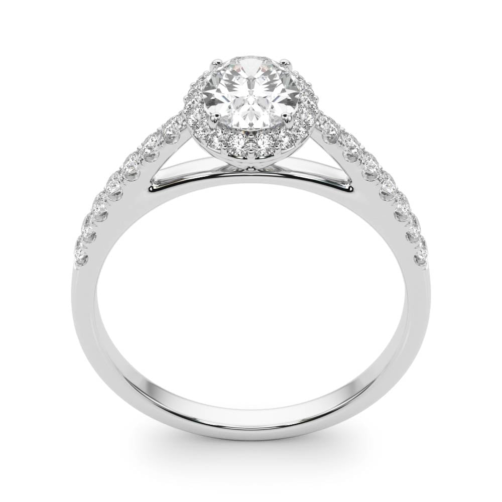 Oval Halo Pave Engagement Ring 1 ct center stone