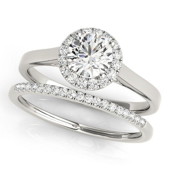 Halo Round Engagement Ring 1 ct center stone