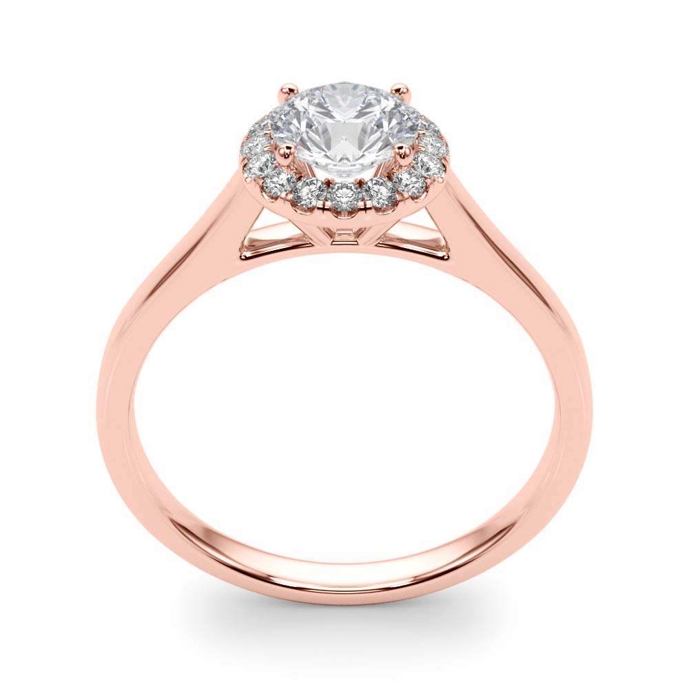 Halo Round Engagement Ring 1 ct center stone