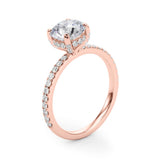 Solitaire Diamond Engagement Ring with Pave Band 1 ct - Image 5