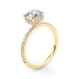 Solitaire Diamond Engagement Ring with Pave Band 1 ct - Image 4