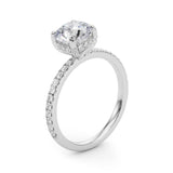 Solitaire Diamond Engagement Ring with Pave Band 1 ct - Image 6