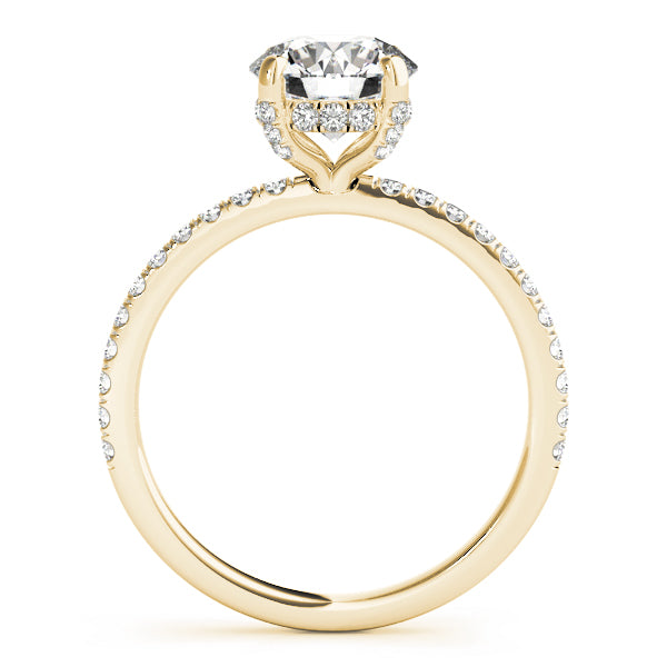 Hidden Halo Pave Engagement Ring 1 ct center stone