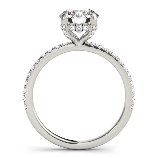 Solitaire Diamond Engagement Ring with Pave Band 1 ct - Image 12