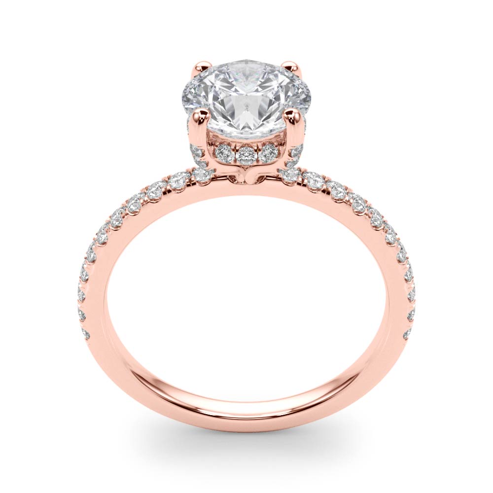 Hidden Halo Pave Engagement Ring 1 ct center stone