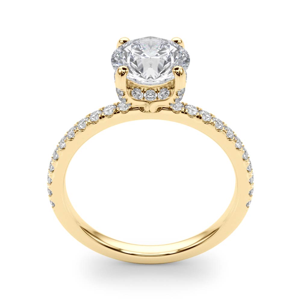 Hidden Halo Pave Engagement Ring 3 ct center stone