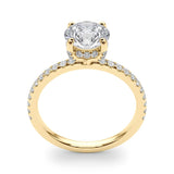 Solitaire Diamond Engagement Ring with Pave Band 1 ct - Image 13