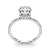 Solitaire Diamond Engagement Ring with Pave Band 1 ct - Image 15