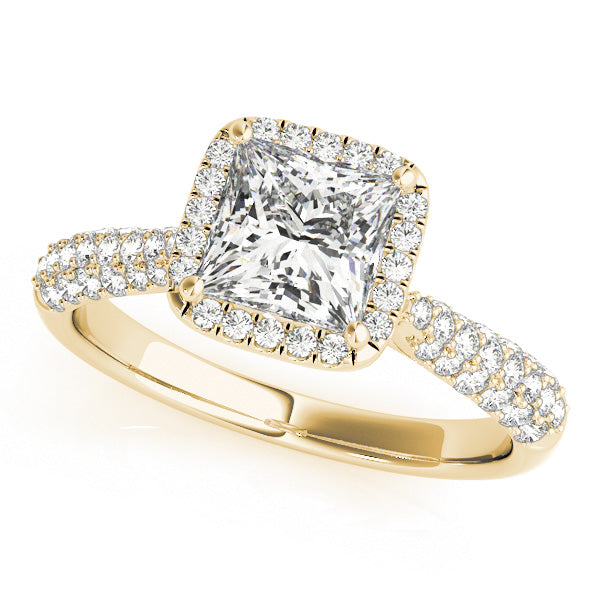 Princess Halo Pave Band Ring