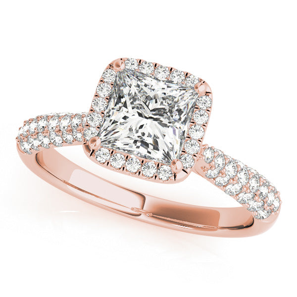 Princess Halo Pave Band Ring