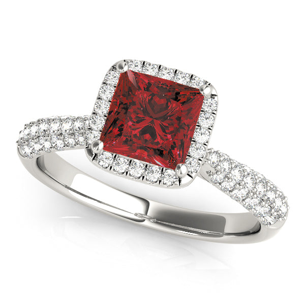 Princess Halo Pave Band Ring - Image 14