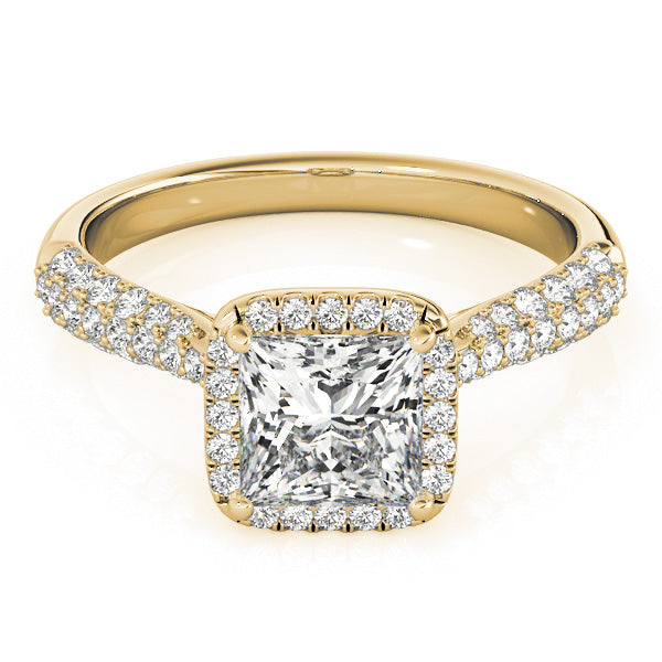 Princess Halo Pave Band Ring