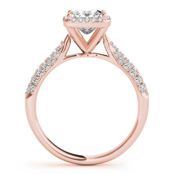 Princess Halo Pave Band Ring