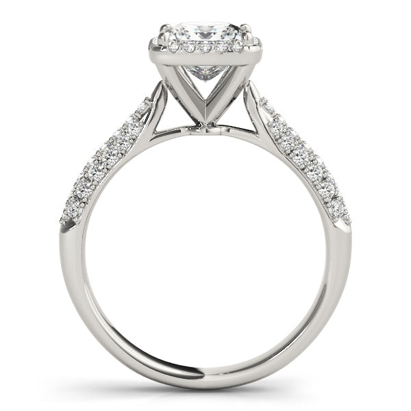 Princess Halo Pave Band Ring