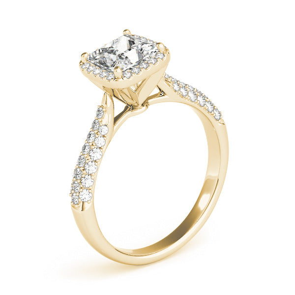 Princess Halo Pave Band Ring