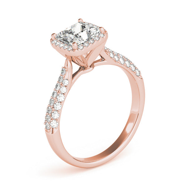 Princess Halo Pave Band Ring