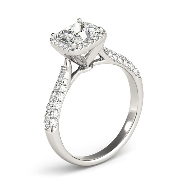 Princess Halo Pave Band Ring