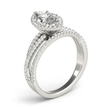 Marquise Diamond Halo Ring with Split Shank - Image 3